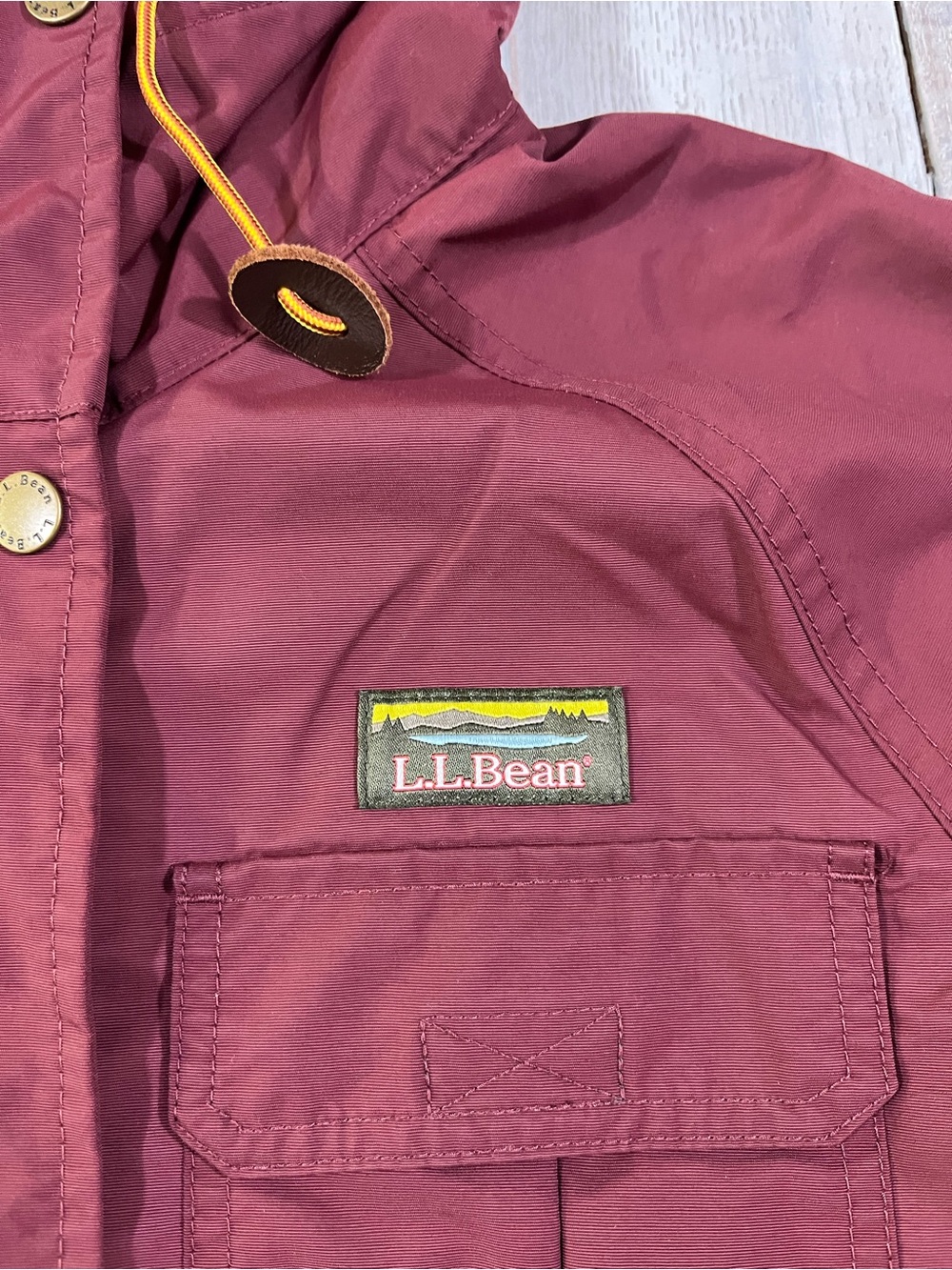 L.L.Bean Mountain Classic Water Resistant Parka Jacket Maroon Size XS - Picture 9 of 15